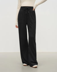 High-Waist Wide-Leg Knit Pants