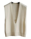 Deep V-Neck Wool Vest