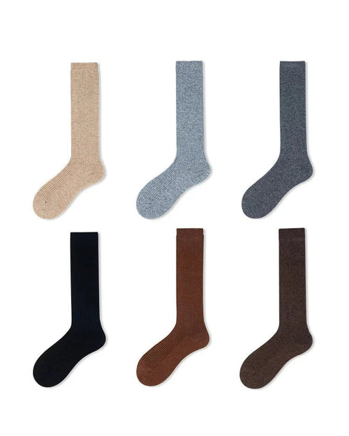 Ribbed Wool Blended Long Socks