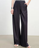 Mid-Rise Straight-Leg Wide-Leg Pants