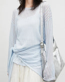 Hollow-Out Slant Shoulder Knit Top
