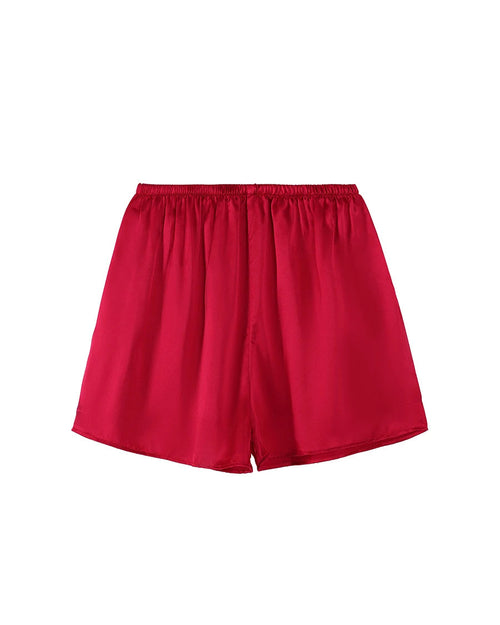 Mulberry Silk Satin Elastic-Waist Shorts