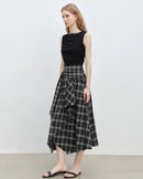 Asymmetrical Hem High-Waisted A-Line Skirt