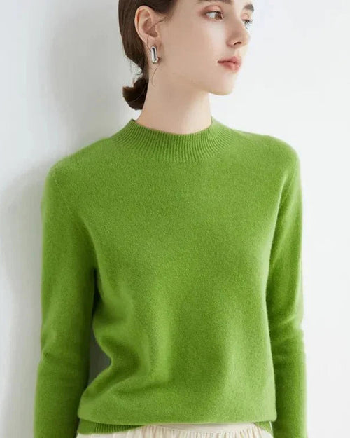 Basic Style Round Neck Wool Jumper