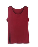 Silk-Viscose Jersey O-Neck Knit Sleeveless Tank Top