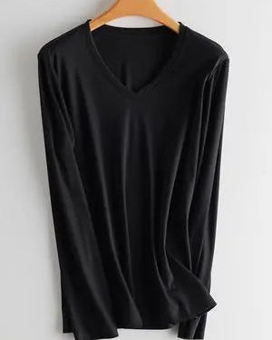Soft Knit V-Neck Long Sleeve Top