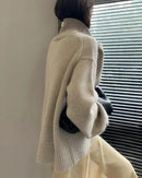 Loose High Neck Wool Pullover Sweater