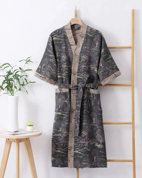 Cotton Double Gauze Japanese Kimono Robe