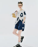 High-Waisted Washed Cotton Shorts