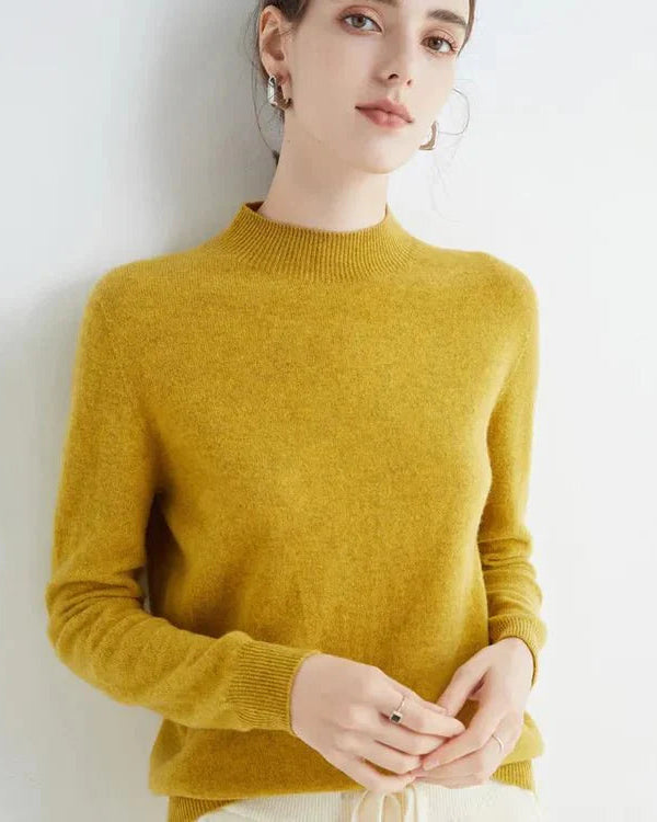 Basic Style Round Neck Wool Jumper