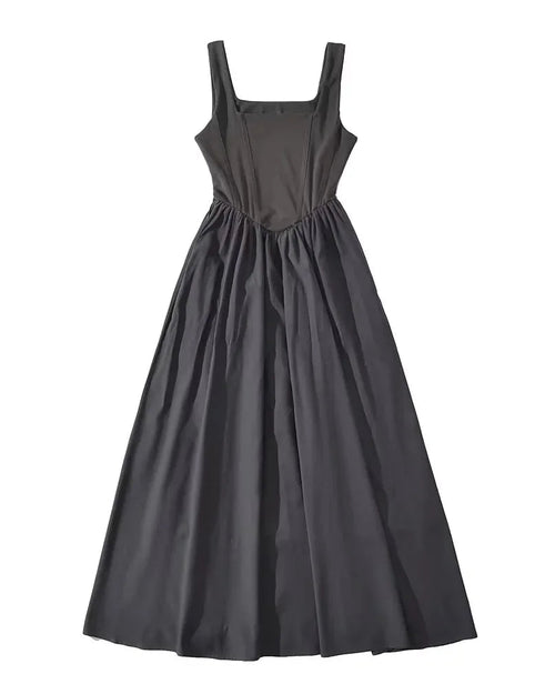 Sleeveless A-Line Pleated Knit Dress