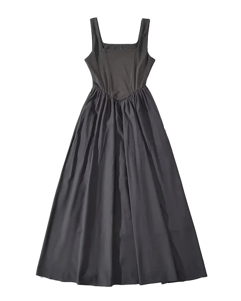 Sleeveless A-Line Pleated Knit Dress