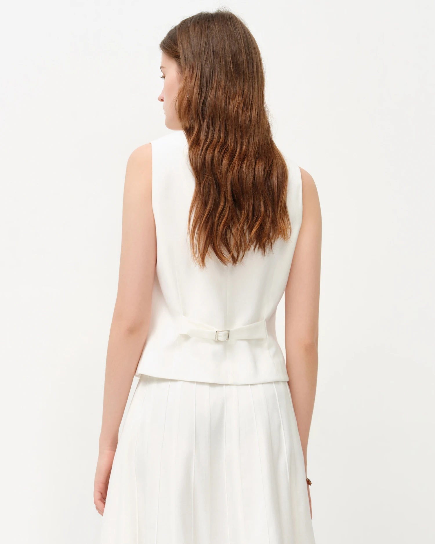 Loose-Fit V-Neck Woven Sleeveless Vest