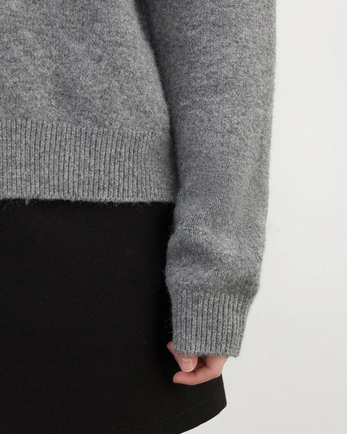 Relaxed Knit Cardigan With Round Neck