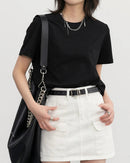 Solid Cotton Relaxed Crew Tee
