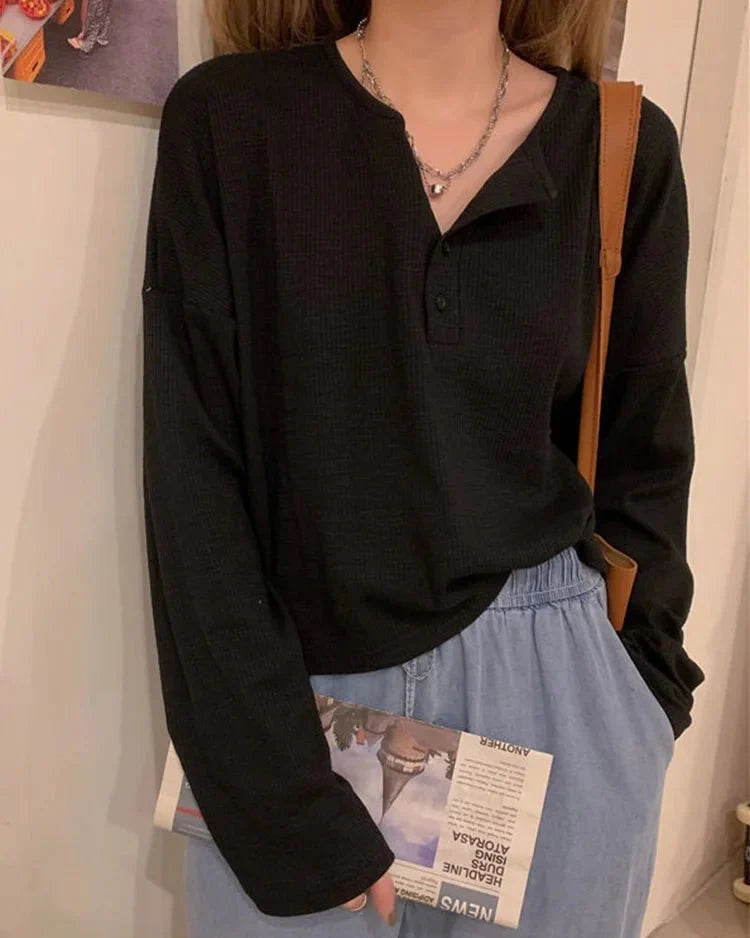 Button Design Long Sleeve Shirt