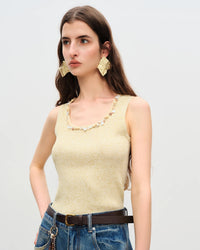 Slim-Fit A-Line Sleeveless Knitted Vest