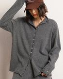 Cashmere Knitted Causal Stand-up Collar Cardigan