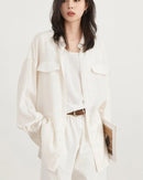 Single-Breasted Loose Long-Sleeved Shirt