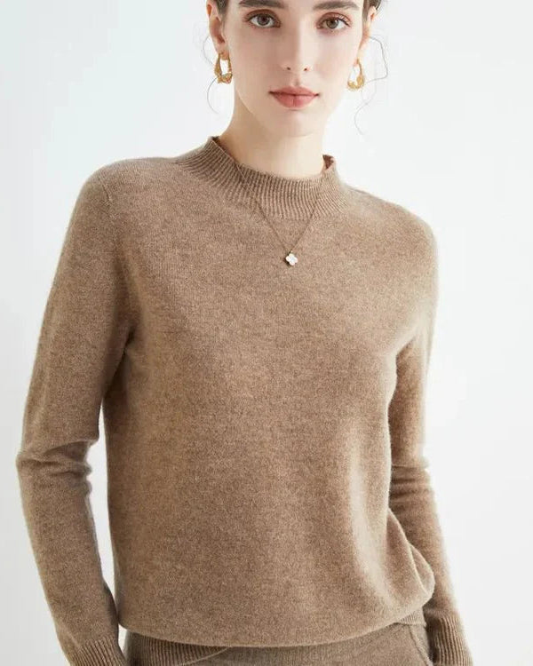 Basic Style Round Neck Wool Jumper
