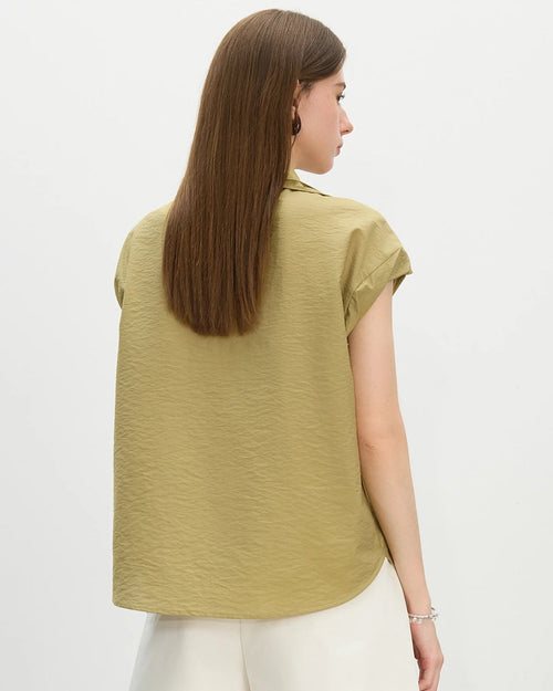Collared Knit Short-Sleeved Shirt
