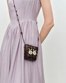 Handmade Wooden Bead Mini Crossbody Bag