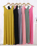 Modal Sleeveless Round-Neck Mid-Calf Sleep Dress