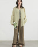 High-Waist Pleated Wide-Leg Trousers