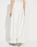 Elastic-Waist Wide-Leg Flared Trousers