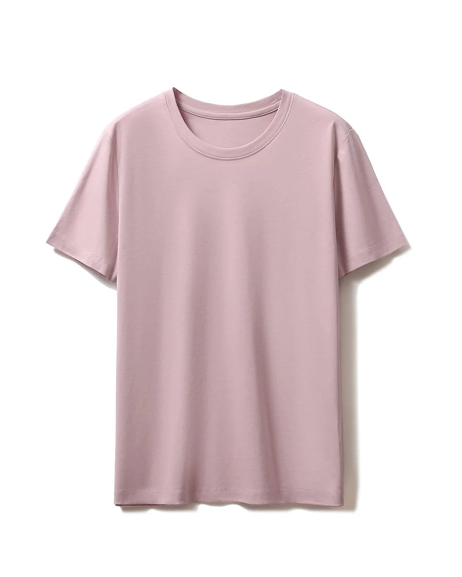 Silk-Cotton-Modal O-Neck Short Sleeve Tee