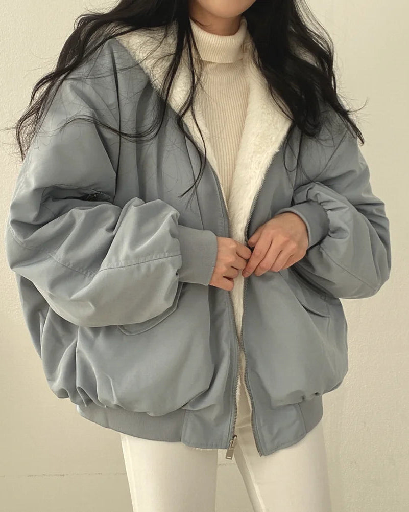 Oversized Double Sided Hooded Jacket