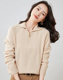 Pure Cashmere Half-zip Collar Jumper
