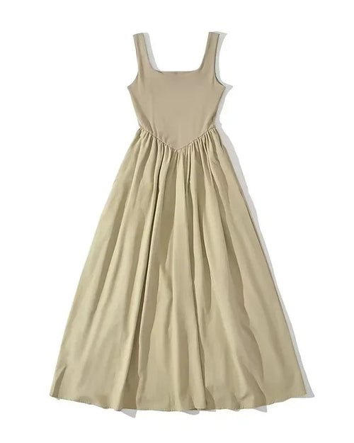 Sleeveless A-Line Pleated Knit Dress
