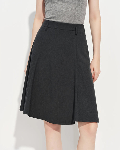 Slim-Fit A-Line Zipper Knee-Length Skirt