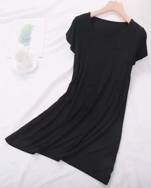 Modal Short Sleeve Mini Sleep Dress