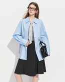 Loose-Fit Cotton Stand-Collar Shirt