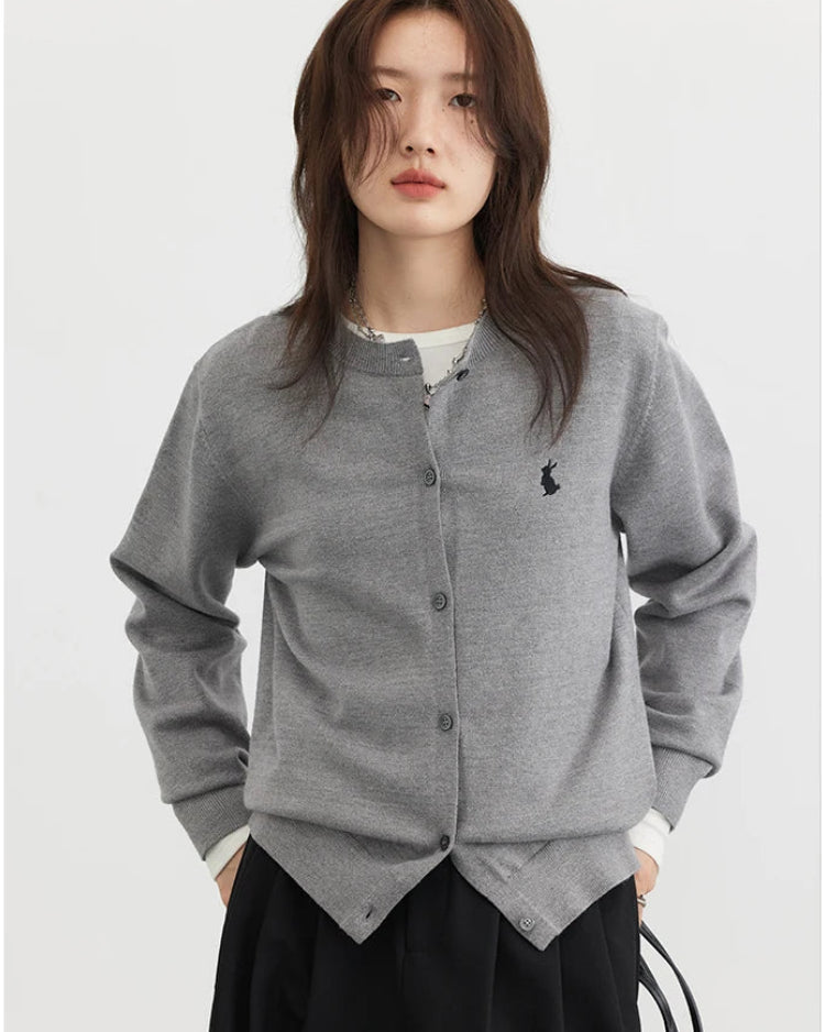 Relaxed Knit Blended Cardigan Sweater
