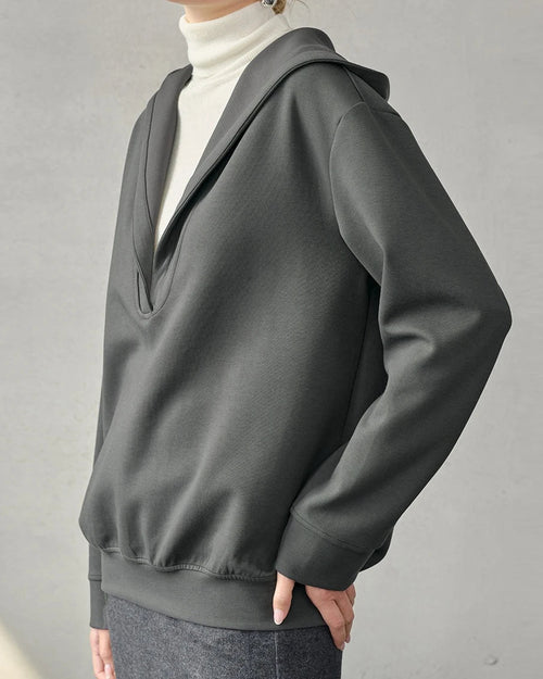 Hooded Loose Pullover Sweatshirt