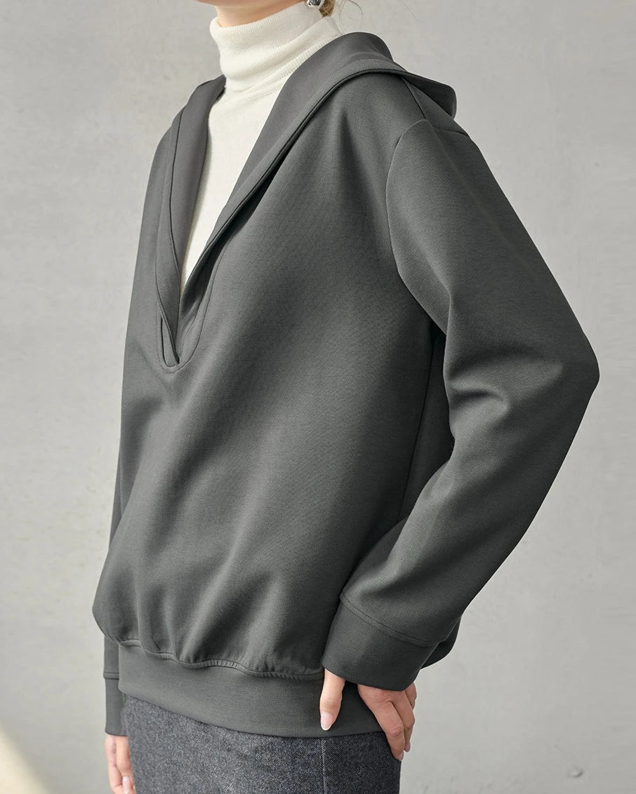 Hooded Loose Pullover Sweatshirt