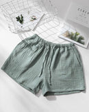 Cotton Elastic Waist Solid Sleep Shorts