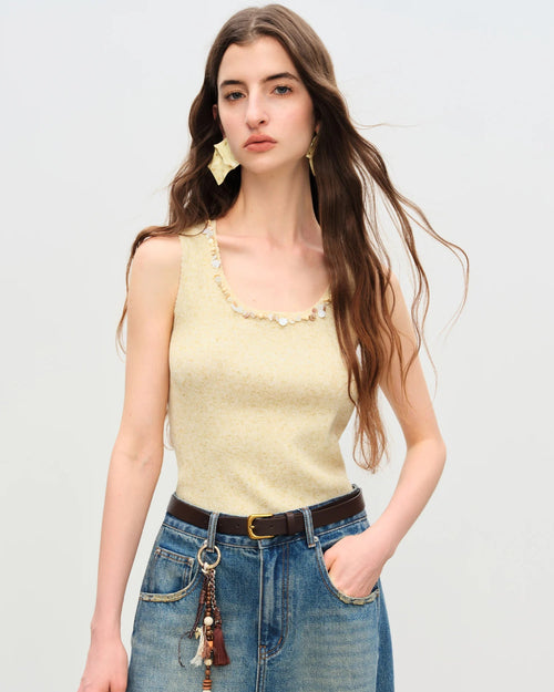 Slim-Fit A-Line Sleeveless Knitted Vest