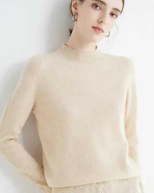 Basic Style Round Neck Wool Jumper