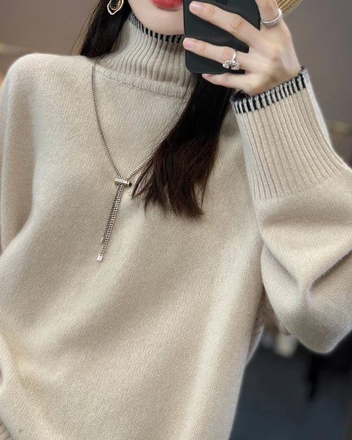 Oversized 100% Wool Turtleneck Sweater