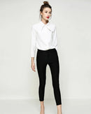Solid Color Collar Tie Single-Breasted Shirt