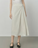 Irregular Hem High-Waisted A-Line Skirt