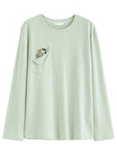 Loose-Fitting Embroidered Sun Protection T-Shirt