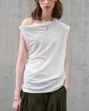 Irregular One-Shoulder Sleeveless T-Shirt