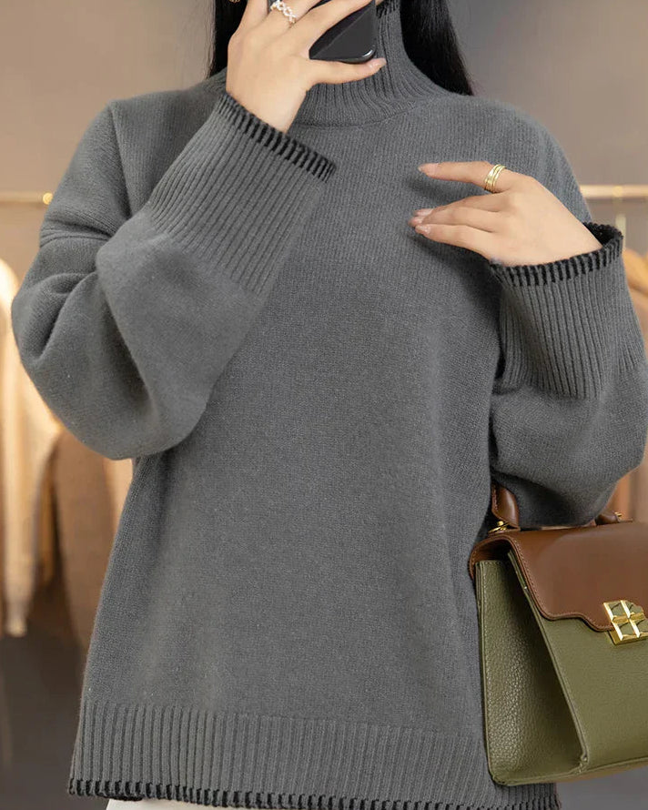 Oversized 100% Wool Turtleneck Sweater