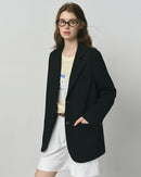 Loose Single-Breasted Notch Lapel Blazer