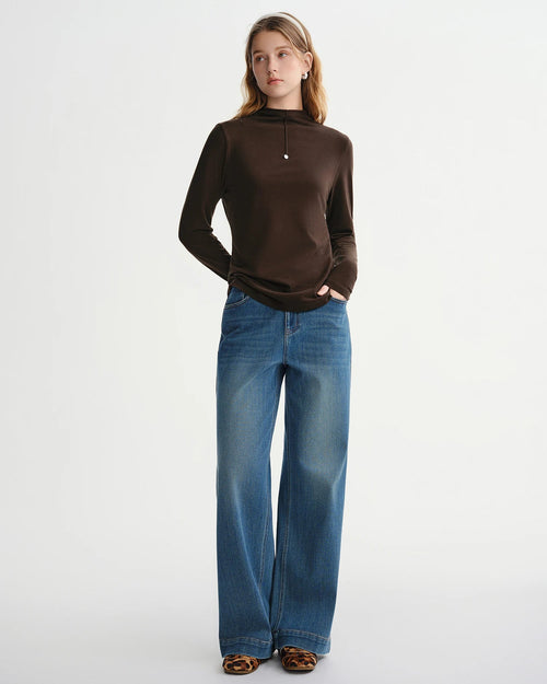 Antibacterial Soft-Touch Turtleneck Layering Top